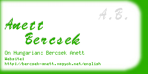 anett bercsek business card